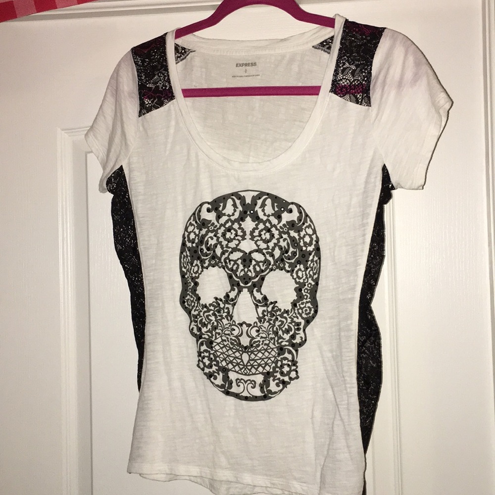 Express Skull Tee Sz S
